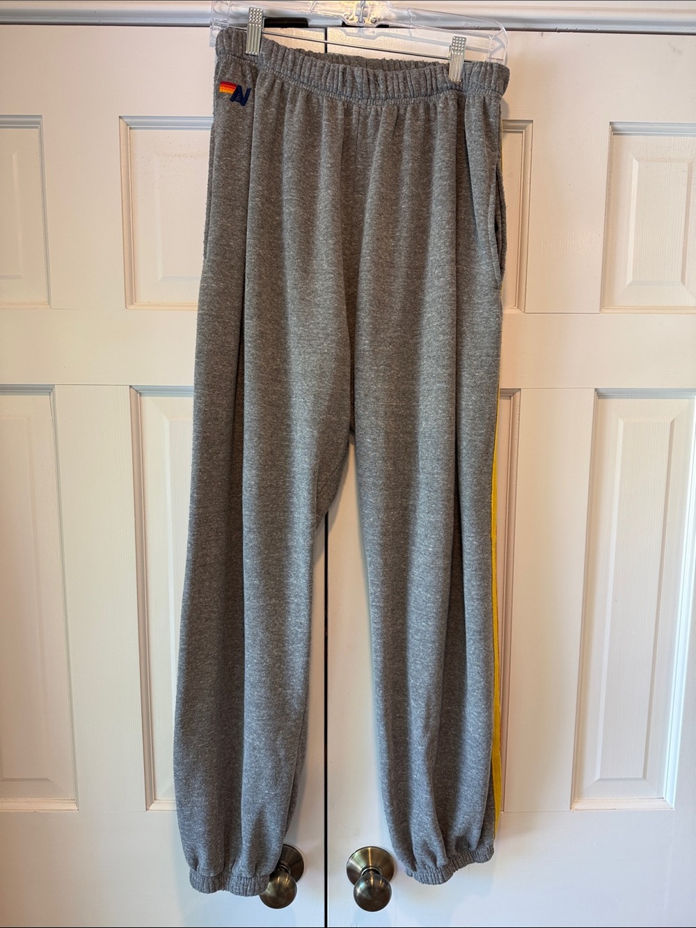 Aviator Nation Men's Gray XL Sweatpants with Side Stripe